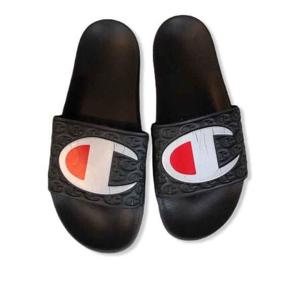 champion slides red and black